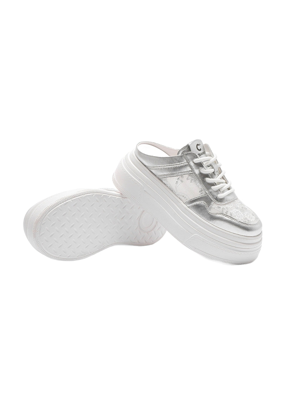 C.BANNER丨Lace Platform Slip-On Mules - PSYLOS 1, C.BANNER丨Lace Platform Slip-On Mules, Chunky Sneakers, C.BANNER, PSYLOS 1